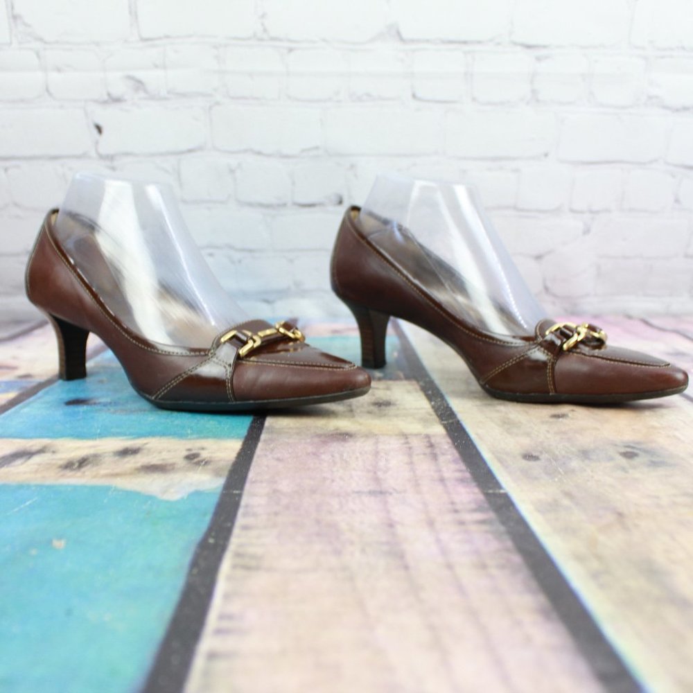 Circa Joan & David Pointed Toe Kitten Heels Sz 7 M - Picture 3 of 9